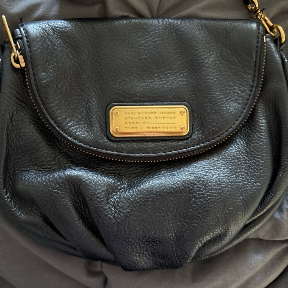 Marc by Marc Jacobs Black Crossbody Bag with Gold Accents